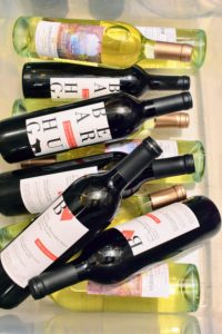 Among the wines in this bin - 2016 Cala de Poeti Vermentino I.G.T. and 2015 Bear Hug cabernet sauvignon - both from Martha Stewart Wine Co. https://marthastewartwine.com/