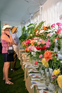 There were also lovely bud displays - here is a table of roses. Each variety was placed in separate vase. (Photo courtesy of The Preservation Society of Newport County)