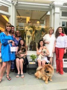 Later that day, I hosted a cocktail party at ERES to celebrate the boutique's newest collections. Here I am with owner, Lorna Dreher, and some of our guests. Everyone, of course, loved seeing my dogs, 11-week old puppy, Emperor Han, Creme Brulee and Empress Qin. Bete Noire was also there getting lots of attention. It was a great day in East Hampton.