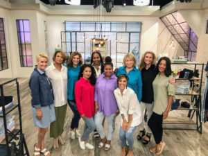 Here I am with some of the QVC models. We're all wearing pieces from my fun, colorful and well-fitting apparel line.