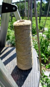 We use jute gardening twine for so many projects around the farm. This twine is strong, doesn't slip easily, and is made from an all natural fiber.