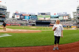 Originally, ceremonial first pitches were thrown from wherever guest pitchers were sitting, but now it is thrown from the pitcher's mound towards home plate. (Photo by: New York Yankees)