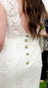 Jeweled button details adorned Colleen's beautiful Dolce and Gabbana gown - very appropriate for a jewelry editor.