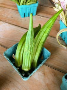 They hand select their best, freshly-picked produce each morning, to sell at the stand. The latest harvest included this okra - so fresh.