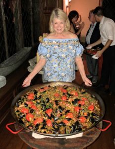 Here I am with the finished paella just after it was brought into the house. Everyone was so hungry.