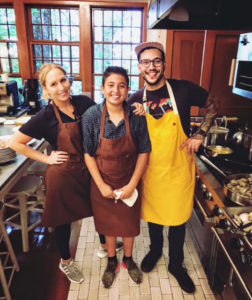 The following week, Chefs Molly and Nick came up to Skylands to oversee all the food preparation. And Federico was ready to cook some more - he loves learning how to cook!