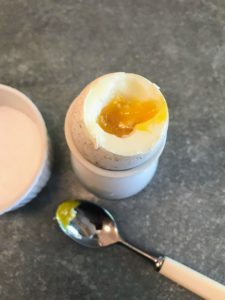 I often like my eggs soft boiled. Do you know how to make the perfect soft boiled egg? The boiled egg shouldn't be boiled throughout the cooking process, but instead brought to a boil and then immediately removed from heat. Go to my web site for the recipe. https://www.marthastewart.com/318797/marthas-soft-boiled-eggs