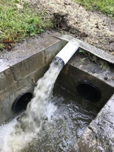 And this photo was taken midweek when we had more than six-inches of rain fall at the farm. This drain allowed for hundreds of gallons a minute to flow away from the orchard - a huge success. See the short video below. Thanks for the masterful job, Luppino Landscaping and Masonry!