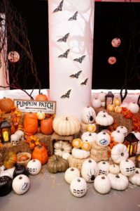 Our pumpkin patch is filled with stenciled craft pumpkins, signs and project ideas using my artwork from the Cricut DesignSpace. (Photo by Brian Ach/Getty Images for Michaels) design.cricut.com