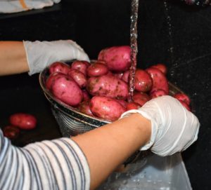 These All Red potatoes are medium to large tubers with smooth, brilliant red skin, medium shallow eyes and pink swirled flesh that retains its color after cooking. Like most reds, this variety is good for steaming or boiling and makes an attractive potato salad.