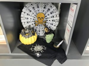Are you ready for Halloween? Be sure to go to Michaels to check out all my great Halloween decorations and products. Here are pieces from my Celebrations Halloween decor including a mask, hats, and iron-ons made on the Martha Stewart Cricut Explore Air 2.