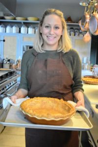 Here's Molly with one of her blind baked pie crusts. I love using these large deep dish pie plates, especially when I entertain large groups.