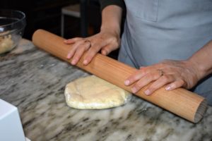 And when rolling it into a disk, make sure there are no cracks - or else there will be cracks when you roll it out for your pie dish.