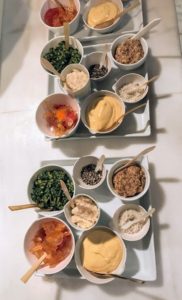 These are some of the condiments that accompany the boiled meats - assorted mustards, sauce verte, coarse sea salt, and white horseradish I made earlier in the day from horseradish grown in my garden. I'll show you how easy it is to make in another blog.