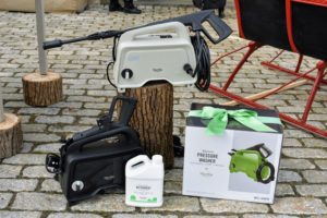 And here is my 1450 MAX PSI 1.48 GPM 11-Amp Electric Hand-Carry Portable Pressure Washer. This makes such a wonderful gift for anyone! These portable pressure washers come in black, slate and bay leaf green.