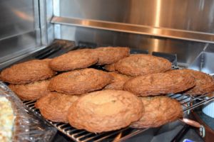 Here are some of the cookies I baked - just fresh from the oven. They're Alexis's popular and crispy Brown Sugar Chocolate Chip Cookies.