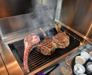 The tomahawks are so big and juicy - here they are cooking on the grill. The tomahawk steak is a long-bone rib steak. The extremely long bone makes it stand out from any other - so impressive.