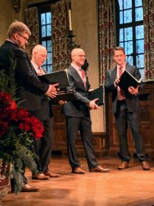 And here is the New York Polyphony quartet - Chris, baritone, along with Geoffrey Williams, countertenor, Steven Caldicott, tenor, and Craig Phillips, bass. http://www.newyorkpolyphony.com/