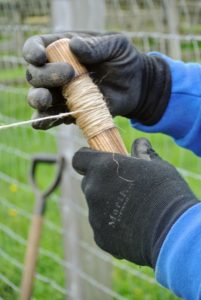 They can be used for doing so many tasks around the garden. Ryan uses them here to hold a spool of garden twine as it is unrolled - no slipping at all.