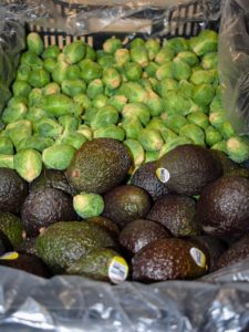 And here is a crate of Brussels sprouts and avocados - everything is so very fresh. If items are sourced out of the New York tristate area, they are flown and picked up from the airport within 24-hours.