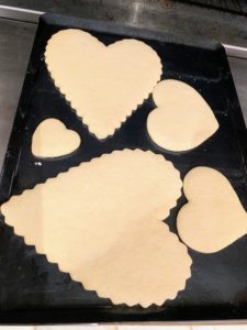 The night before Valentine's Day, after a busy morning and afternoon, I went home to bake more than 75 heart-shaped sugar cookies. It's such a treat for me to bake, it's become an annual tradition - if you recall, I did the same last year.