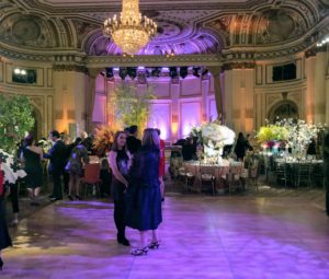 Guests were invited to dance following the Singapore-inspired dinner, which included a vegetable and pearls appetizer of carrot sesame puree, shaved baby beets with radishes, sorrel, dragon fruit and soybeans, chicken breast rendang, and yuzu cheesecake.