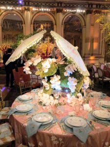 This whimsical centerpiece was donated by Brittany Bromley Interiors, based in Bedford, New York. http://www.bbromleyinteriors.com/