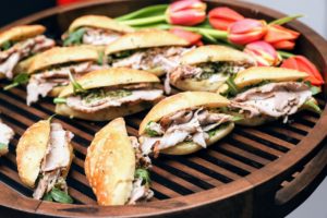 These porchetta sandwiches are made in partnership with my friend, Pat LaFrieda. Look for the porchetta on his web site - it is so delicious. (Photo by Benjamin Lozovsky/BFA) https://bit.ly/2YbdNqQ