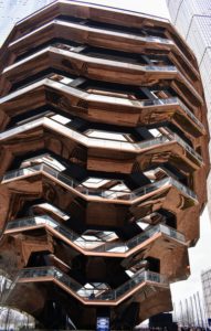 I was so excited to visit this structure right at the center of Hudson Yards. It is currently called Vessel and is made up of 154-staircases and 80-platforms, with a total number of 2500 individual stairs.