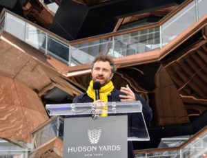 Thomas Heatherwick, the British designer who dreamed up Vessel, was also in attendance. Thomas is among Britain's most distinguished designers. Some of his other projects include the Olympic Cauldron, the New Routemaster bus, and the UK pavilion at the Shanghai Expo in 2010.