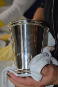 Here is the silver cup after it is cleaned - not a trace of tarnish.