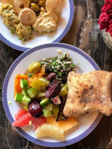 On day-two, the group had a welcome breakfast reception at the King David Hotel. There was an array of cooked and raw vegetables, breads, spreads, fruits, juices, smoked fish, etc. Everyone loved it - Sarah had two plates.