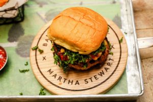 And here is my new designer burger - now available at all Freds locations. The burger features organic turkey meatloaf seasoned with red-pepper relish, minced garlic, and finely chopped onions on a lightly toasted potato bun. (Photo by Neil Rasmus, BFA)