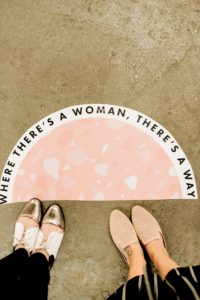Another floor decal - this one empowering women to always persevere. (Photo by Bekah Linder)