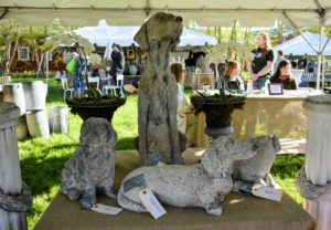 Passports also offered this table of canine garden ornaments - alas, no French Bulldogs or Chow Chows this time.