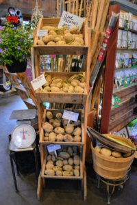 Inside the retail garden center - lots of seed potatoes.
