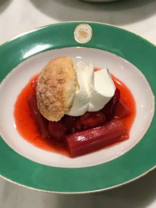 The rhubarb compote was utterly delectable. We also used fresh whipped cream. It was a great dinner had by all. Please look at my Instagram page @MarthaStewart48 for additional photos from the dinner. I hope this post inspires you to do some spring entertaining this weekend.