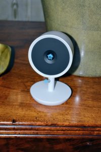 The Nest Cam Indoor security camera is designed to help look after the home, especially when the owner is away. It is equipped with 24/7 live streaming, a versatile magnetic stand, and alerts using Nest Aware and an app. It also has a built-in speaker and mic.