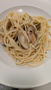 We all enjoyed pasta topped with our clams.