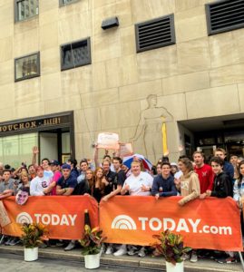 Here's another crowd shot. The guests come from across the country and abroad to watch The Today Show at Rockefeller Center.