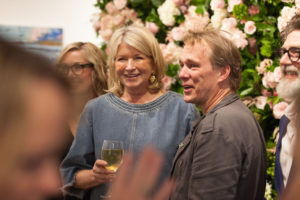 Here I am with Bruce, talking with others at the gallery reception. (Photo by Nienke M. Izurieta)