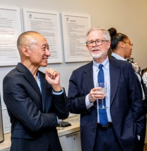 After the ribbon-cutting, everyone enjoyed refreshments in the new Center. Here are Dr. Siu and State Assembly Member Dick Gottfried. (Photo courtesy of Mount Sinai Hospital)