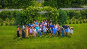 Before leaving my farm, everyone gathered for one last group photo. The drone captured this image from above. (Photo by Peytn Leigh)