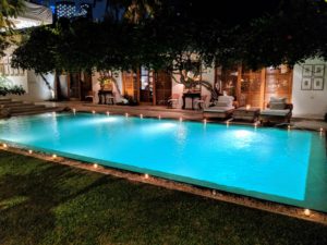 Dinner was at the gorgeous home of Doris Magsaysay Ho, president and CEO of the Magsaysay Group, one of the largest conglomerates in the Philippines. This is her beautiful pool and outdoor patio.
