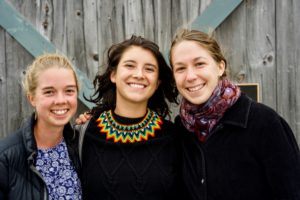 Students Rayna Joyce '20, Ana Maria Zabala '20, and Indigo Woods '21 are this year’s program coordinators. With "Harvest Sunset"-fisted guests in tow, they led farm tours of Beech Hill and also stewarded the program and the fundraising event. It will be their job to pass along the torch to younger COA students.