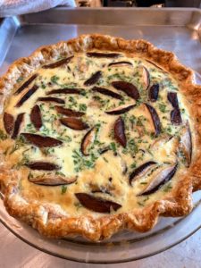 This is a mushroom quiche - all the eggs are from my wonderful chickens.