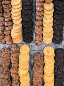 We made fresh cookies early that morning - sugar cookies, chocolate cookies, chocolate chip cookies and one of my favorites - ne plus ultra cookies. These cookies are dense with chocolate chips, raisins, pecans, and more.