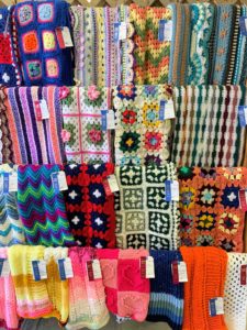 Handmade blankets were proudly exhibited - look closely at some of the prize winners.