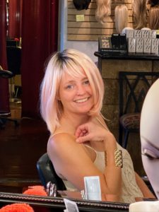 Do you recognize my special events director, Heather Kirkland, in this fashionable wig? We also stopped in at Haley's Designer Wigs in Mesa. Heather tried on a few - they all looked great on her.