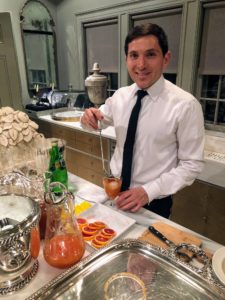 Here's Andres preparing one of the evening's first drinks. All my guests arrived promptly for dinner.